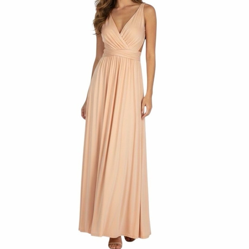 Infinity Dress‎ Peach Nude Blush Sleeveless Maxi Women M